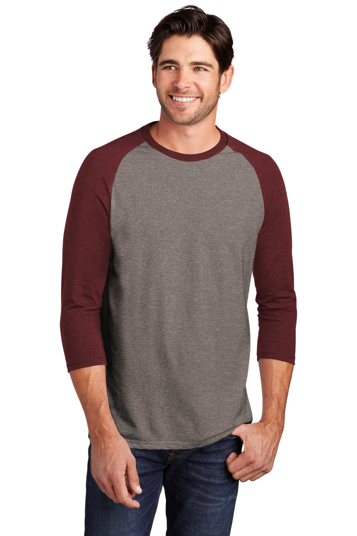 District ® Perfect Tri® 3/4-Sleeve Raglan. DM136