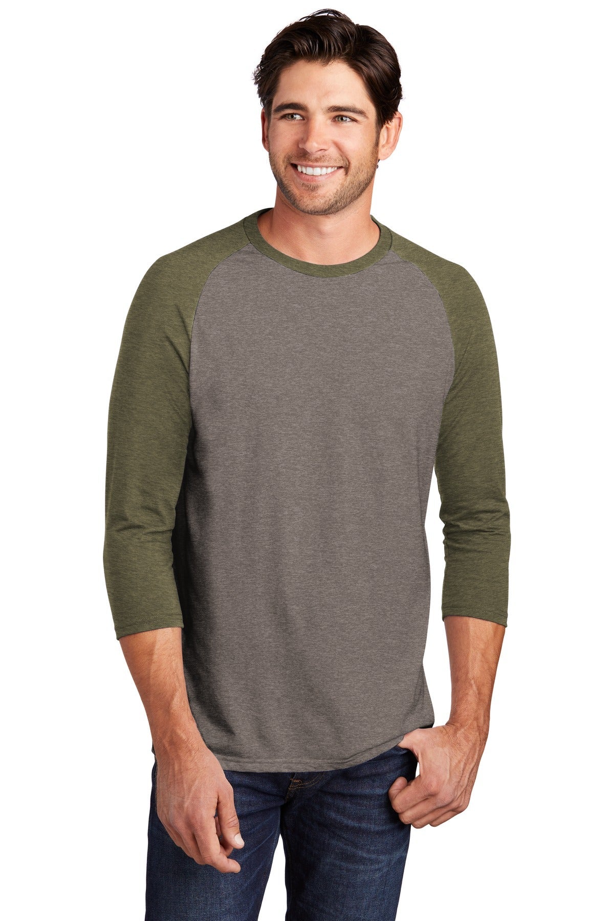 District ® Perfect Tri® 3/4-Sleeve Raglan. DM136